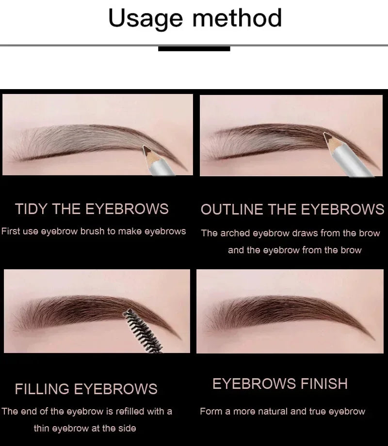 3pcs Eyebrow Pencil Waterproof Professional Women Eye Makeup Pen Easy Color Natural Black Brown Cosmetic Beauty Eyebrow Tools