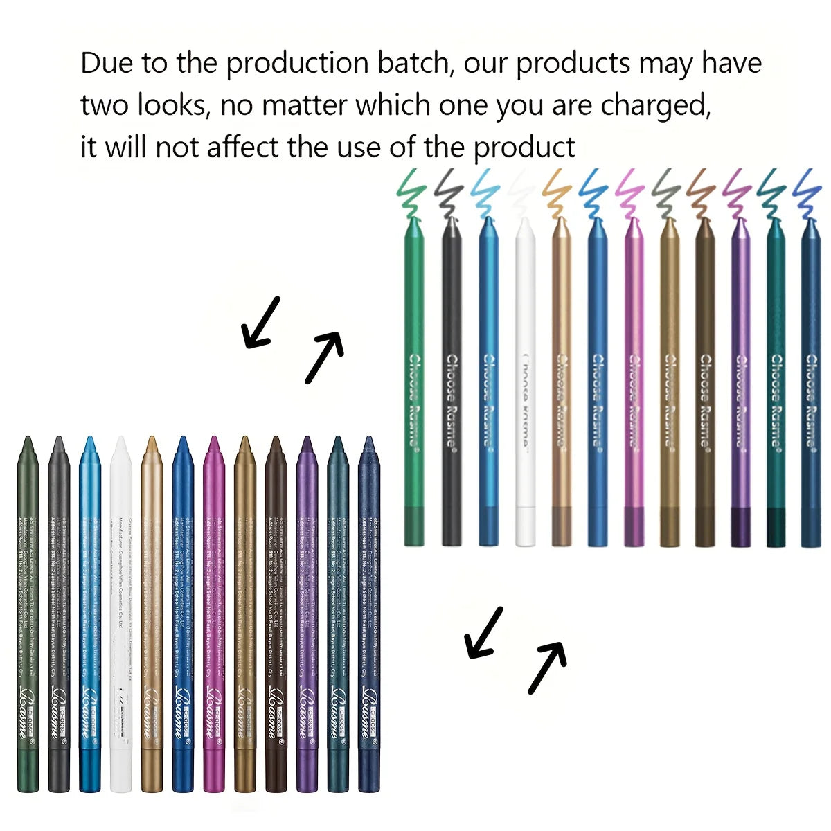 12 Pcs Set of Waterproof Eyeliner Pens with Shimmering Effects - Includes Eyeshadow Durable and Easy to Color Highlighter