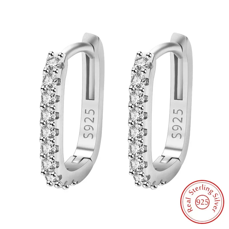 Original designer 925 Sterling Silver Elegant Crystal Jewelry Fashion Zircon Circle Hoop Earrings for Woman Wedding Party Gift