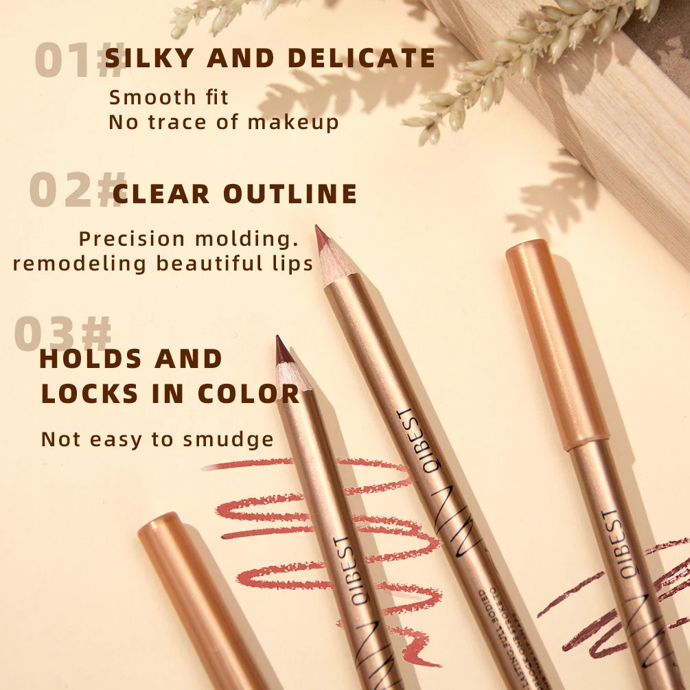 QIBEST 12 PCS Lipliner Sets Waterproof Matte Lip Pencil Lipstick Lasting Lip Liner Pen Smooth Nude Lipstick Pen For Cosmetics