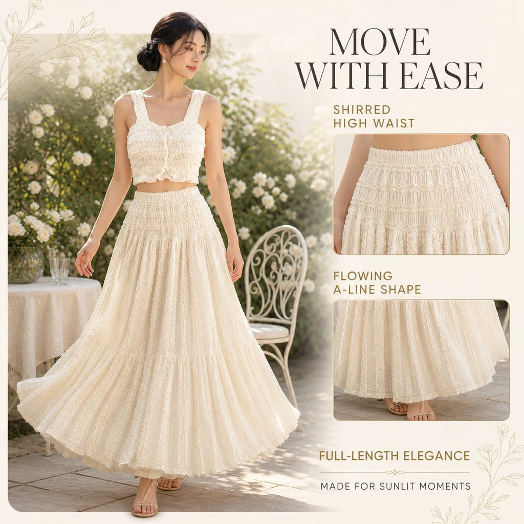 Harajuku Skirt Sets Camisole Top High Waist Pleated Half Skirt Piece Set Solid Color Casual Dress Two Piece Sets Womens Outfits