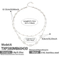 Dainty Layered Chain Necklaces Bracelets for Women 18k Gold Plated With Zircon Charm Stainless Steel Y Necklace Bracelet Set