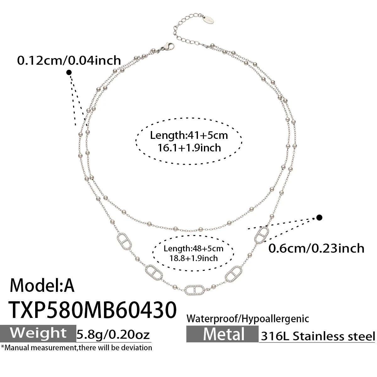 Dainty Layered Chain Necklaces Bracelets for Women 18k Gold Plated With Zircon Charm Stainless Steel Y Necklace Bracelet Set