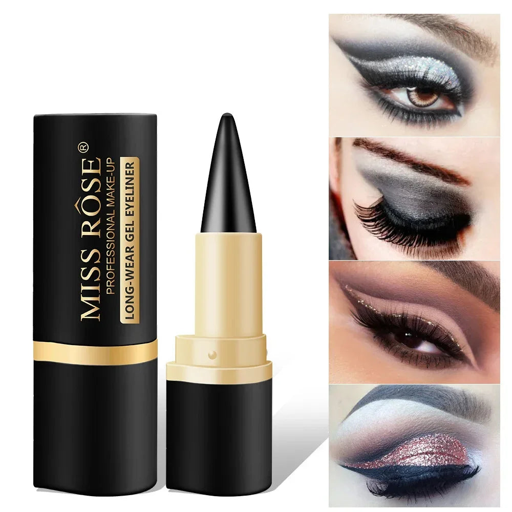 Gel Eyeliner Quick Dry Matte Smudge Proof Waterproof Eye Liner Pencil Bridal Wedding Day Party Stage Makeup for Women Girls