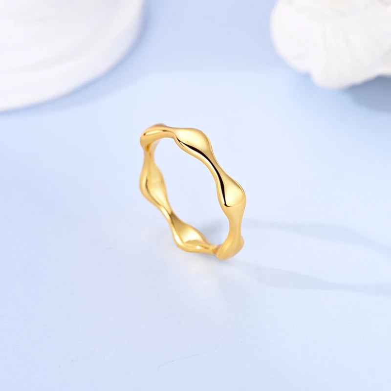 New In 925 Sterling Silver Golden Ring Simple Ring Zircon Stars Heart Fashion Luxury for Women Party Anniversary Wedding Gift