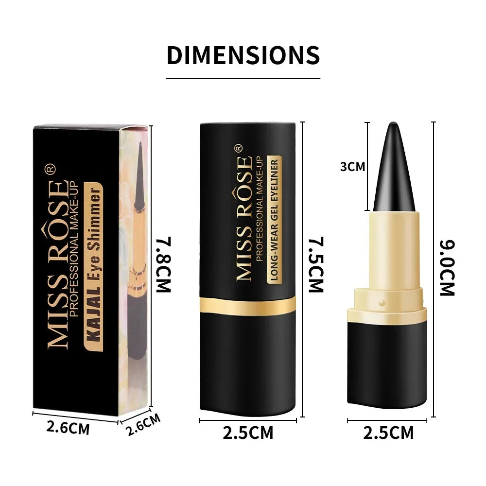 Gel Eyeliner Quick Dry Matte Smudge Proof Waterproof Eye Liner Pencil Bridal Wedding Day Party Stage Makeup for Women Girls