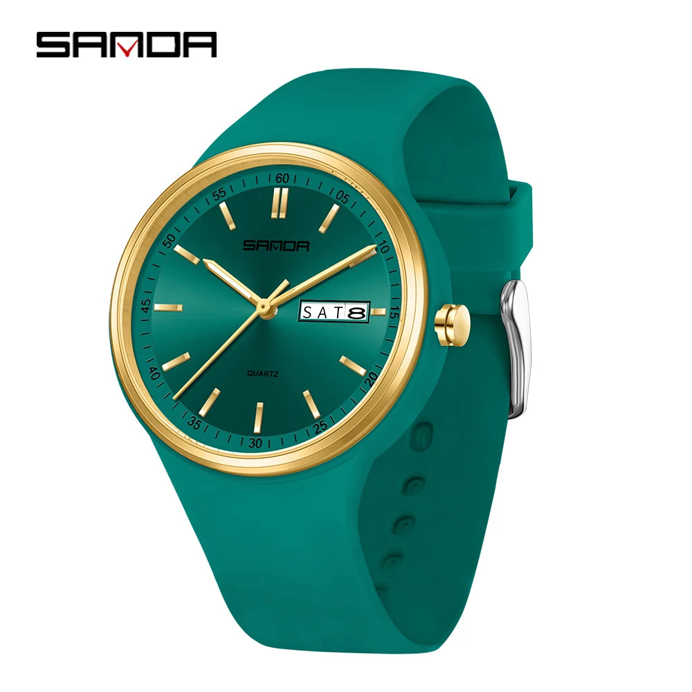 2025 Fashion SANDA Top Brand 6213 Female Student Casual Simple Women's Dual Calendar Elegant Female Student Quartz Wrist Watches