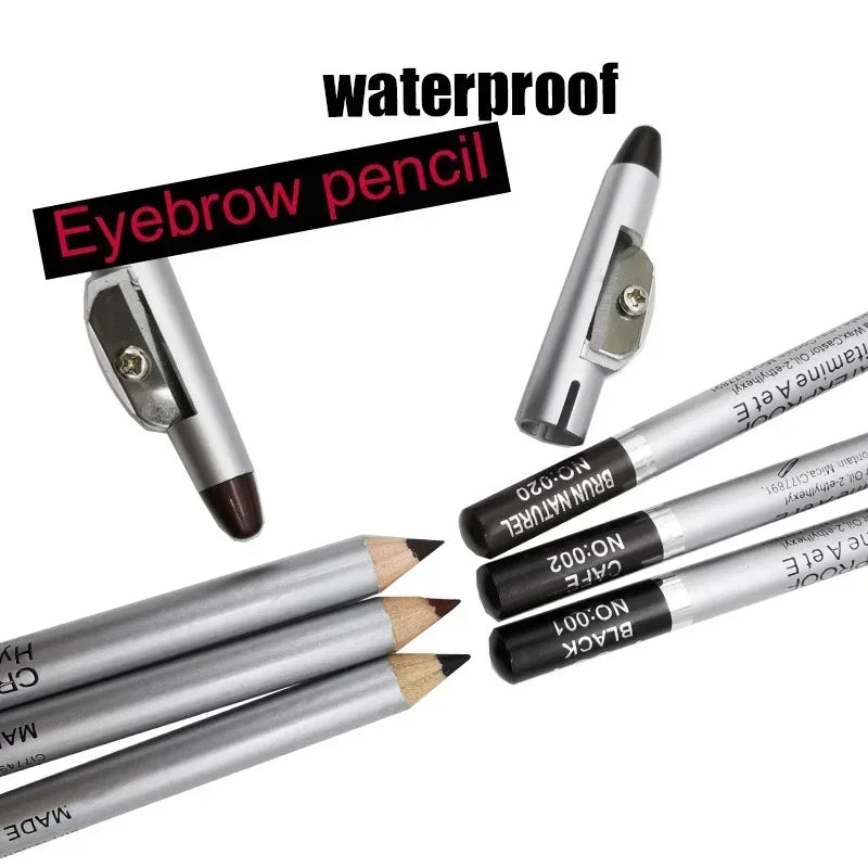 3pcs Eyebrow Pencil Waterproof Professional Women Eye Makeup Pen Easy Color Natural Black Brown Cosmetic Beauty Eyebrow Tools